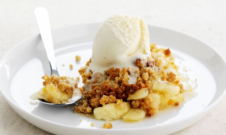 Apple Crisp Ice Cream - Barefeet in the Kitchen