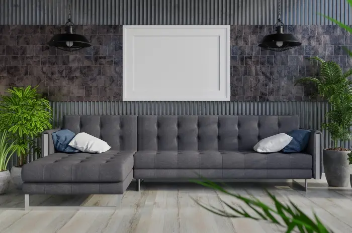 Gray Walls with Living Room Art